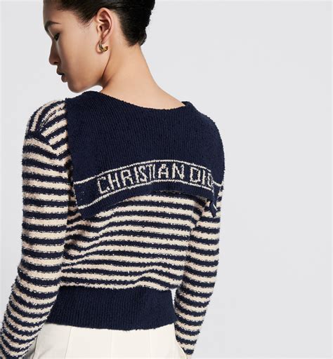 dior mariniere|Dior Marinière Sweater Navy Blue and White Ribbed Cotton Knit.